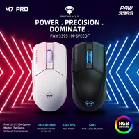 Machenike M7 Pro Mouse Inalámbrico 2,4 GHz Para Juegos Ratón RGB Con 7 Botones Programados 26000 DPI, 650 IPS, PAW 3395 Sensor Baja Latencia Ultraligero Compatible Con PC