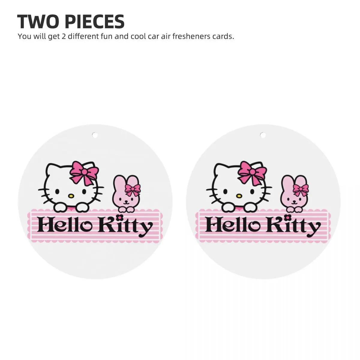 2Pcs Hello Kitty Cute Cat Cats Air Freshener Fragrance Car Aromatherapy Tablets for Car Bedroom Wardrobe