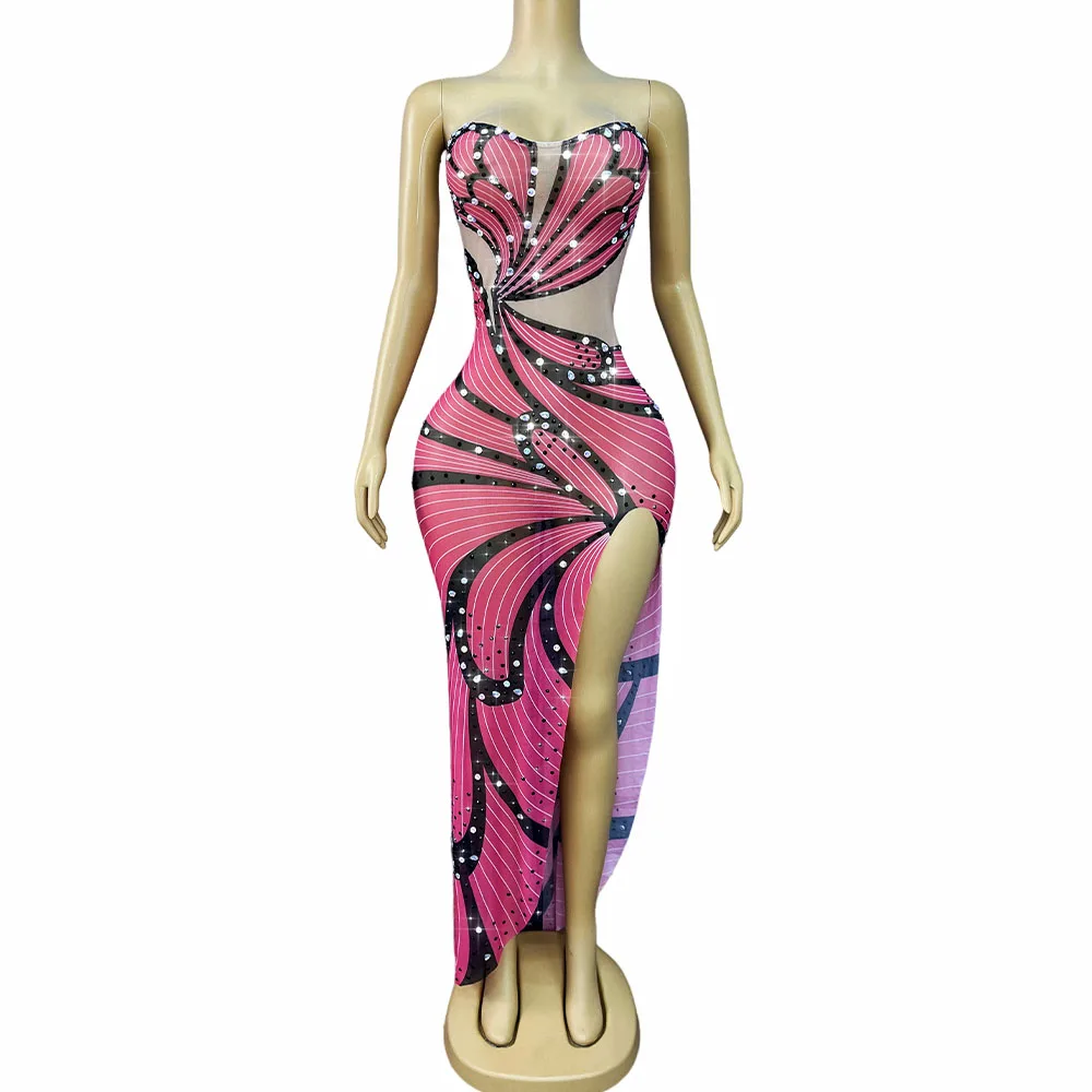 luxueux-brillant-strass-sexy-haute-fente-transparent-maille-tube-robe-femmes-soiree-pary-robe-elegante-tapis-rouge-scene-porter