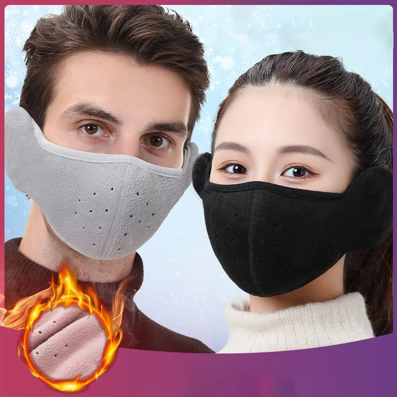 Masker telinga masker hangat musim dingin, masker bersepeda tahan angin dan dingin dua-dalam-satu tiga dimensi tahan angin untuk bersepeda pria