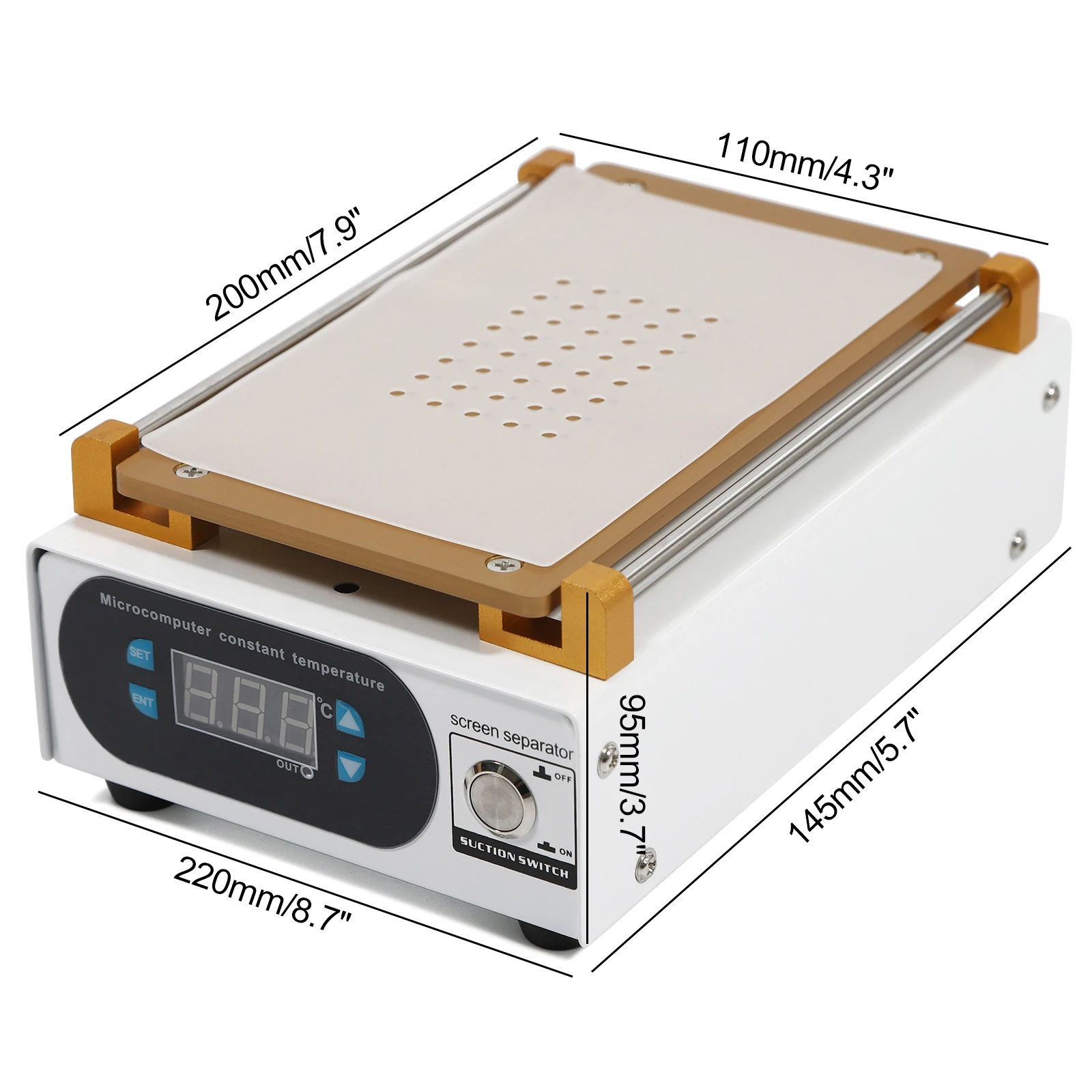 7" Mobile Phone LCD Touch Screen remover Digital Vacuum Separator Screen Repair Machine Double Suction Pump 110V