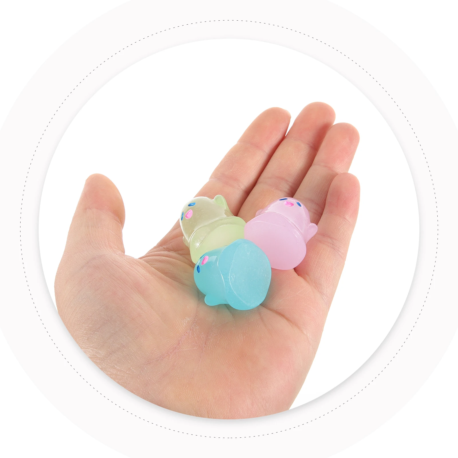 

20pcs Night Light Small Ghost Ornaments Luminous Mini Figurines For Diy Crafts Jewelry Making Phone Case Decor Garden Bonsai