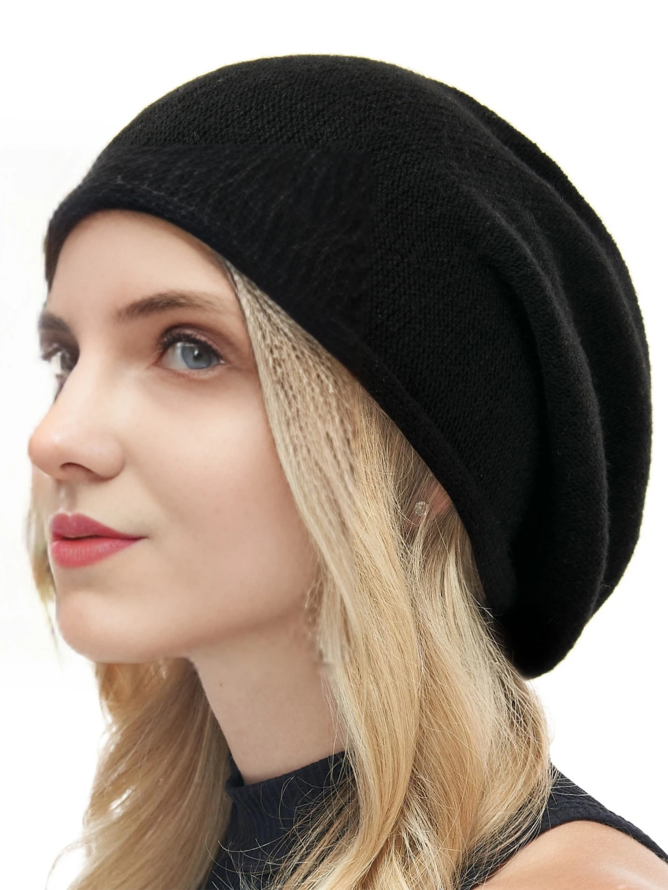 Dzianinowe wełniane czapki typu beanie dla kobiet zimowa ciepła miękka mieszanka kaszmiru luźna czapka zaciskanie Korea moda elastyczne Skullies