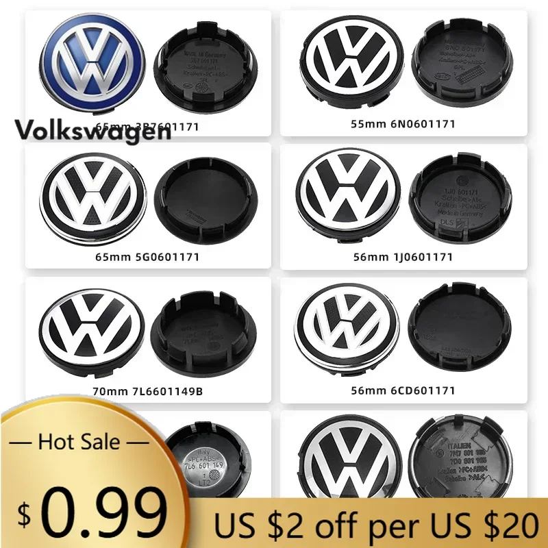 

For VOLKSWAGEN VW GTI B6 VW For Volkswagen 4pcs 55mm 56mm 65mm 63mm Car Styling Wheel Center Cap Hub Covers Badge Accessories Fo