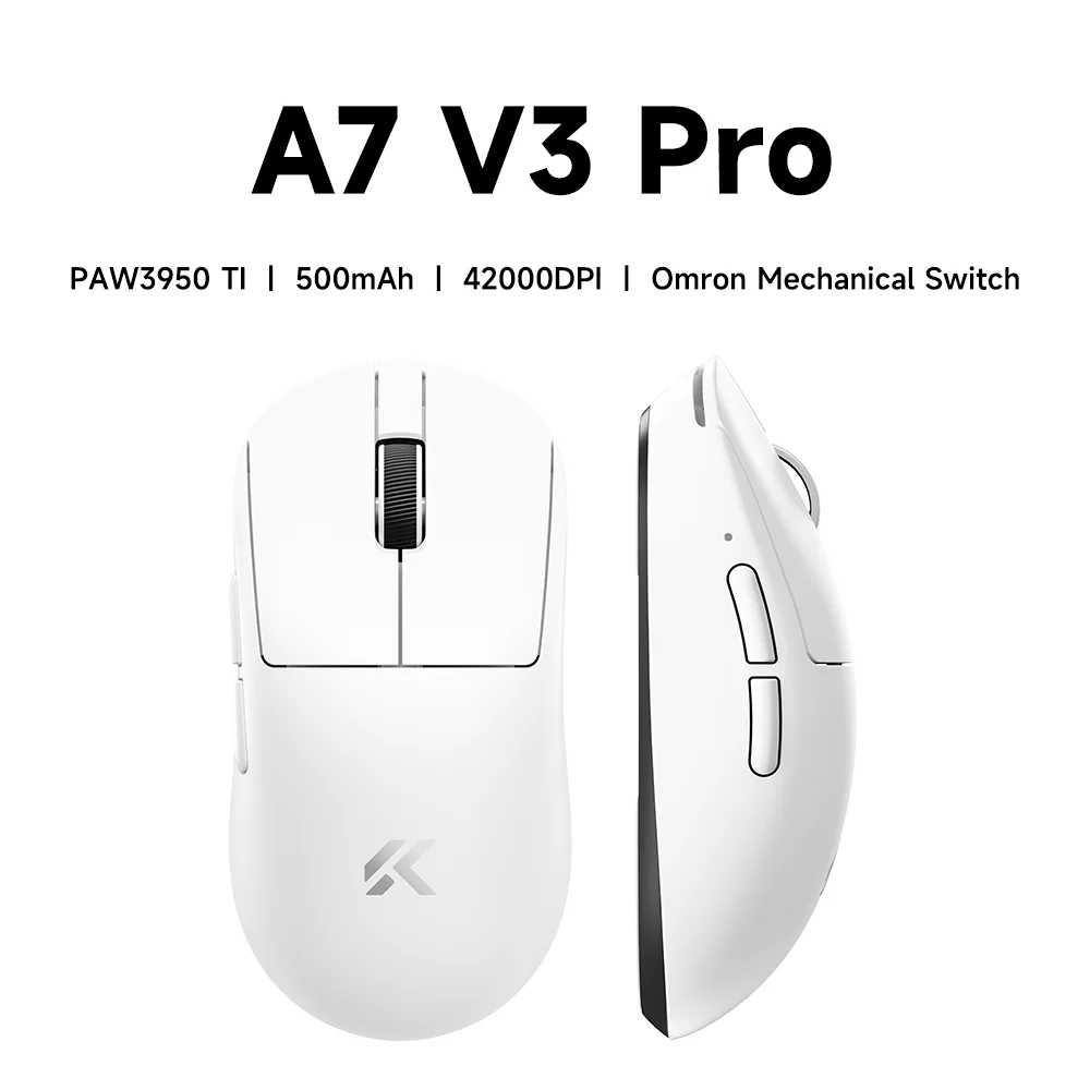 MCHOSE A7 V3 Lichtgewicht draadloze gamingmuis met dubbele 8.000Hz polling rate PAW3955 TI Gaming Esports kantoormuis