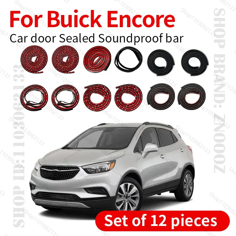 Car Door Seal Strip Rubber Double Layer Sealing Protector Soundproof Strip Dustproof Seal Strip 12PCS For 2013-2022 Buick Encore