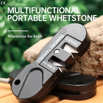 Portable Whetstone 4 in 1 Mini Multi-function Tungsten Carbide Steel Sharpener, Sharpener Rod Camp Outdoor Tool 1
