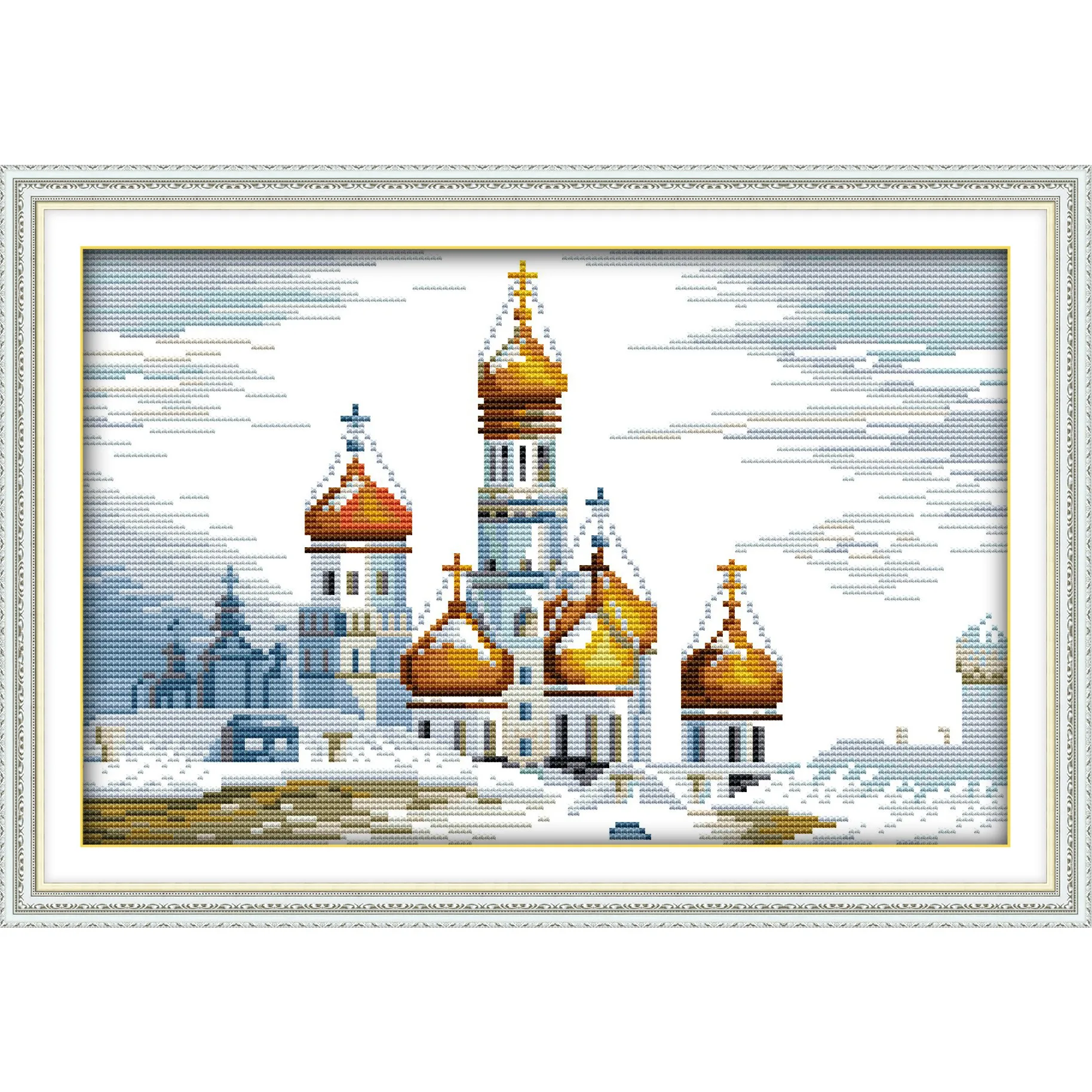 

Soulgift News Набор для вышивки крестом с предварительной печатью, штампованная ткань Аида с нитками DMC, набор для вышивания - Castle 12.