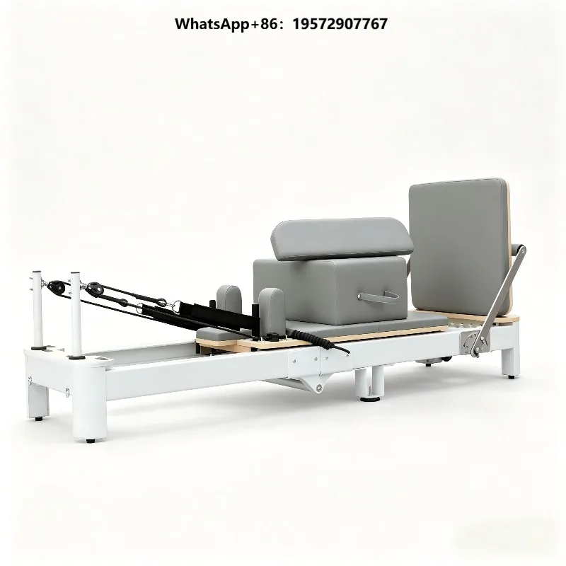 Folding Pilates Reformer, Ultra Fiber Leather Portable Foldable Pilates Core Bed for Home Gym
