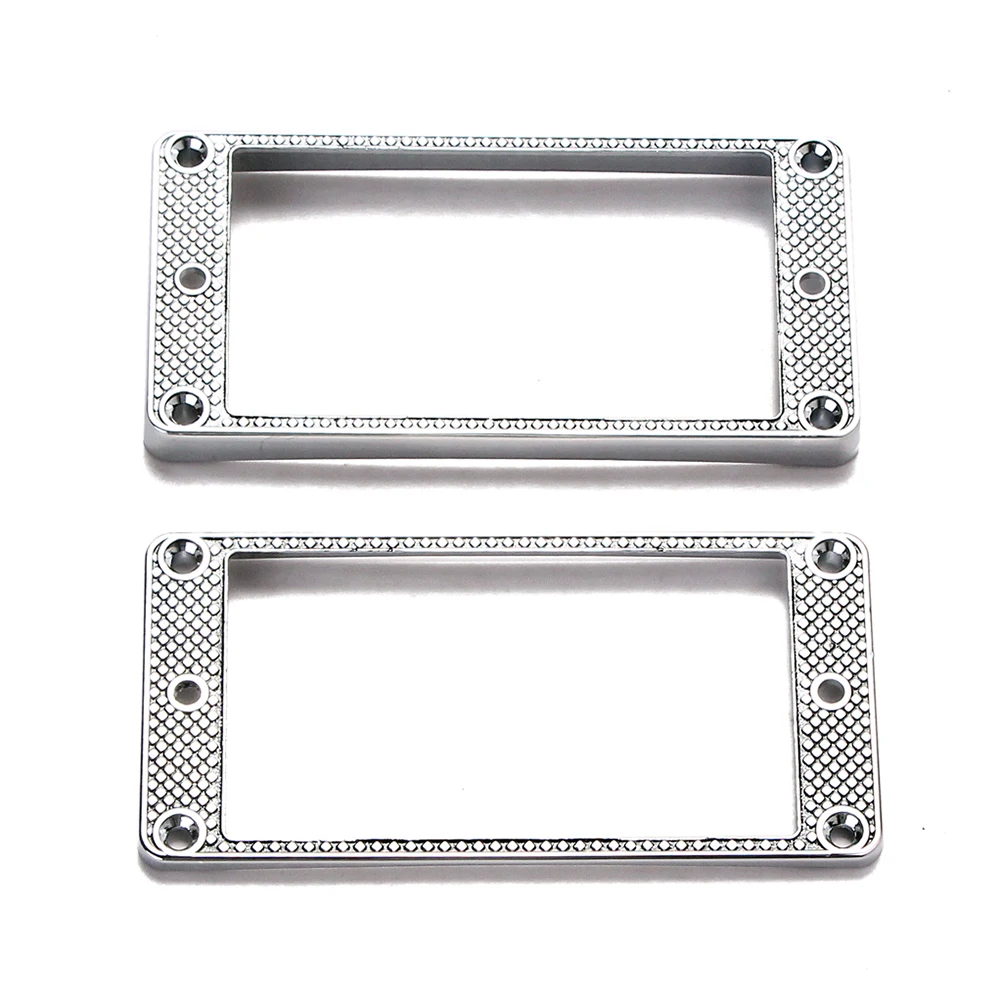 

2pcs Metal Electric Guitar Pickup Humbucker Arch Tops Mounting Ring Frame Musical Instrument Accessory GB301F (Silver)