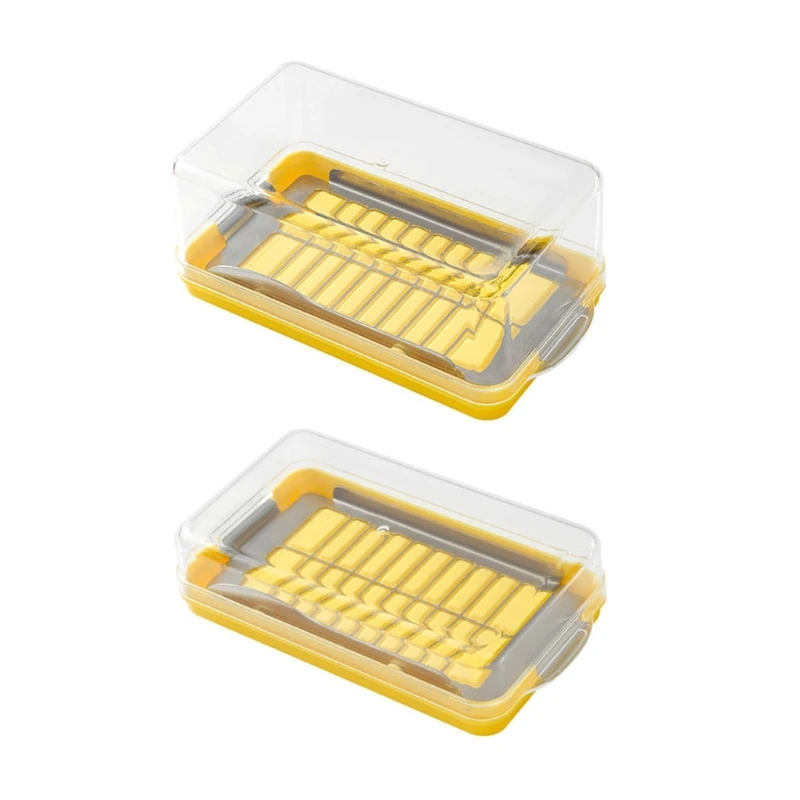 

New Butter Dishes Butter Cutter Container Clear Plastic Butter Box for Kitchen