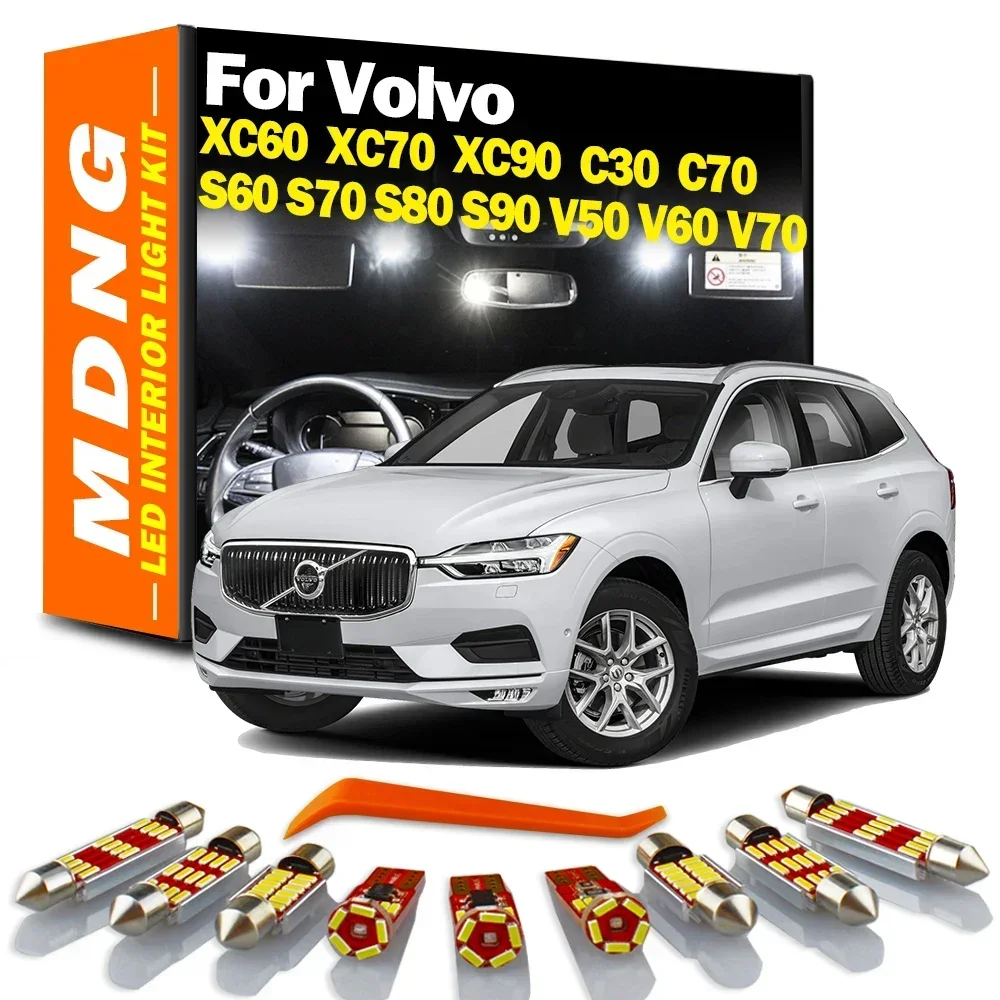 MDNG Canbus LED Bulbs Interior Map Dome Light Kit For Volvo C30 C70 S60 S70 S80 S90 V50 V60 V70 XC60 XC70 XC90 Car Accessories