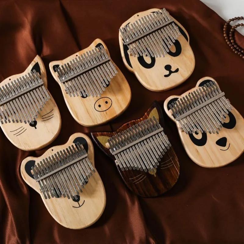 

10 Note 17 Note Thumb Piano, Cartoon Thumb Piano 17 Note Kalimba 17 Peach Blossom Core Cartoon Thumb Piano