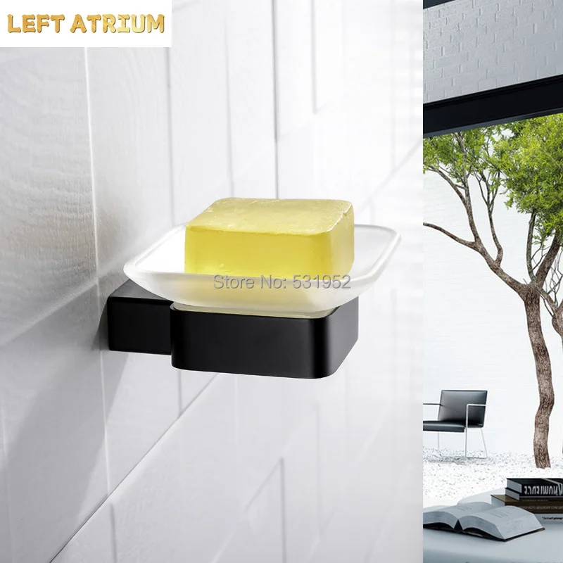 Matt Black Toilet Soap Holder Wall Mounted Soap Dish Holder Stainless Steel Soap Saver Shower or Kitchen Accessory Sponge Holder
