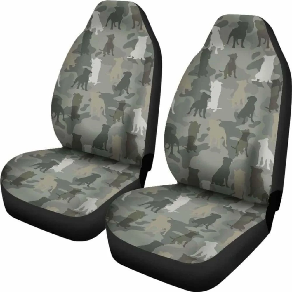 Staffordshire Bull Terrier Camo Car Seat Covers,Pack of 2 Universal Front Seat Protective Cover