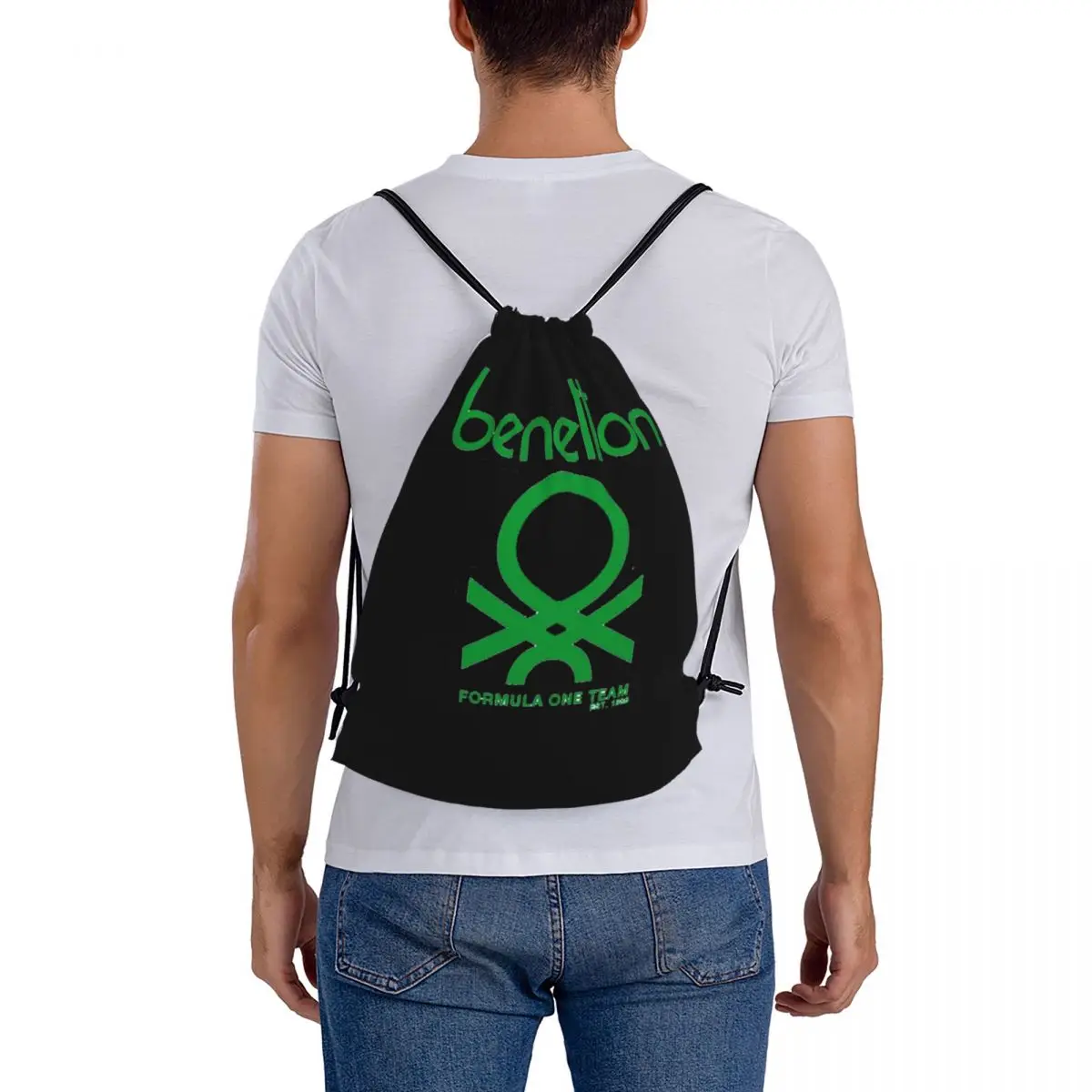 Mochilas Benetton, bolsas multifuncionales con cordón, bolsa deportiva, bolsas para libros para hombre, mujer, escuela