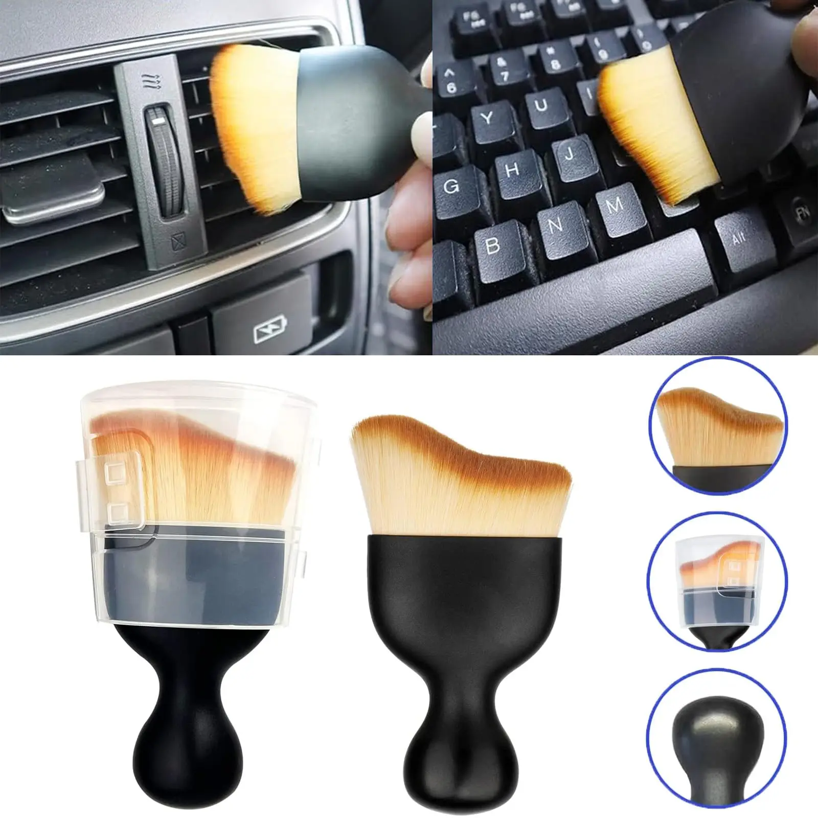 

2 шт., щетка для чистки салона автомобиля, щетка для чистки автомобиля, пылесборники, отсек для двигателя, клавиатуры и приборной панели