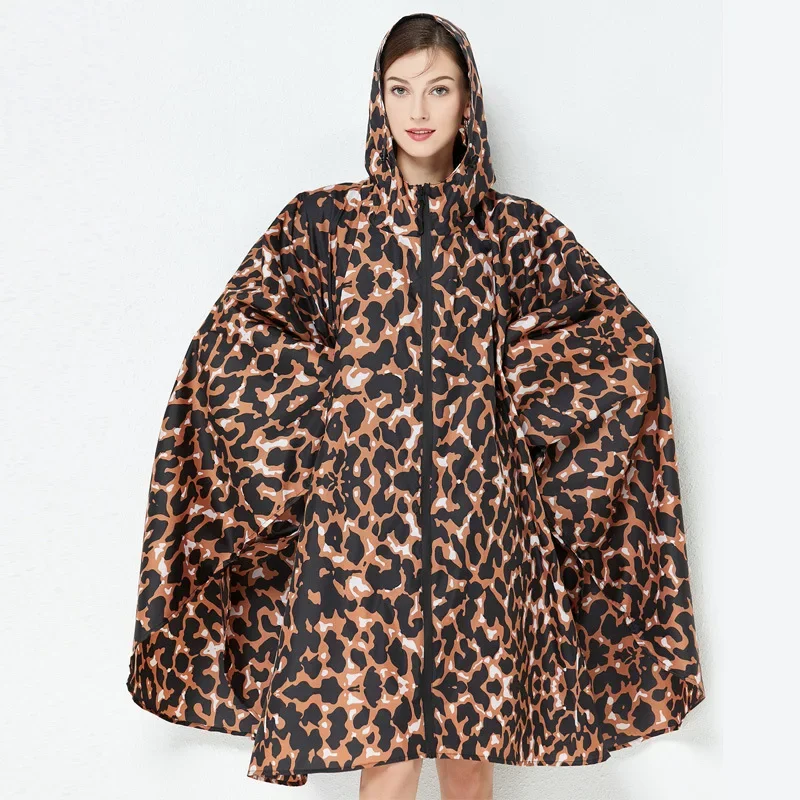 Leopard Cape Raincoat Rain Poncho Womens Coat Women Down Coats Woman Motorcyclist Cover Women\'s Rainrainwater Waterproof Jackets