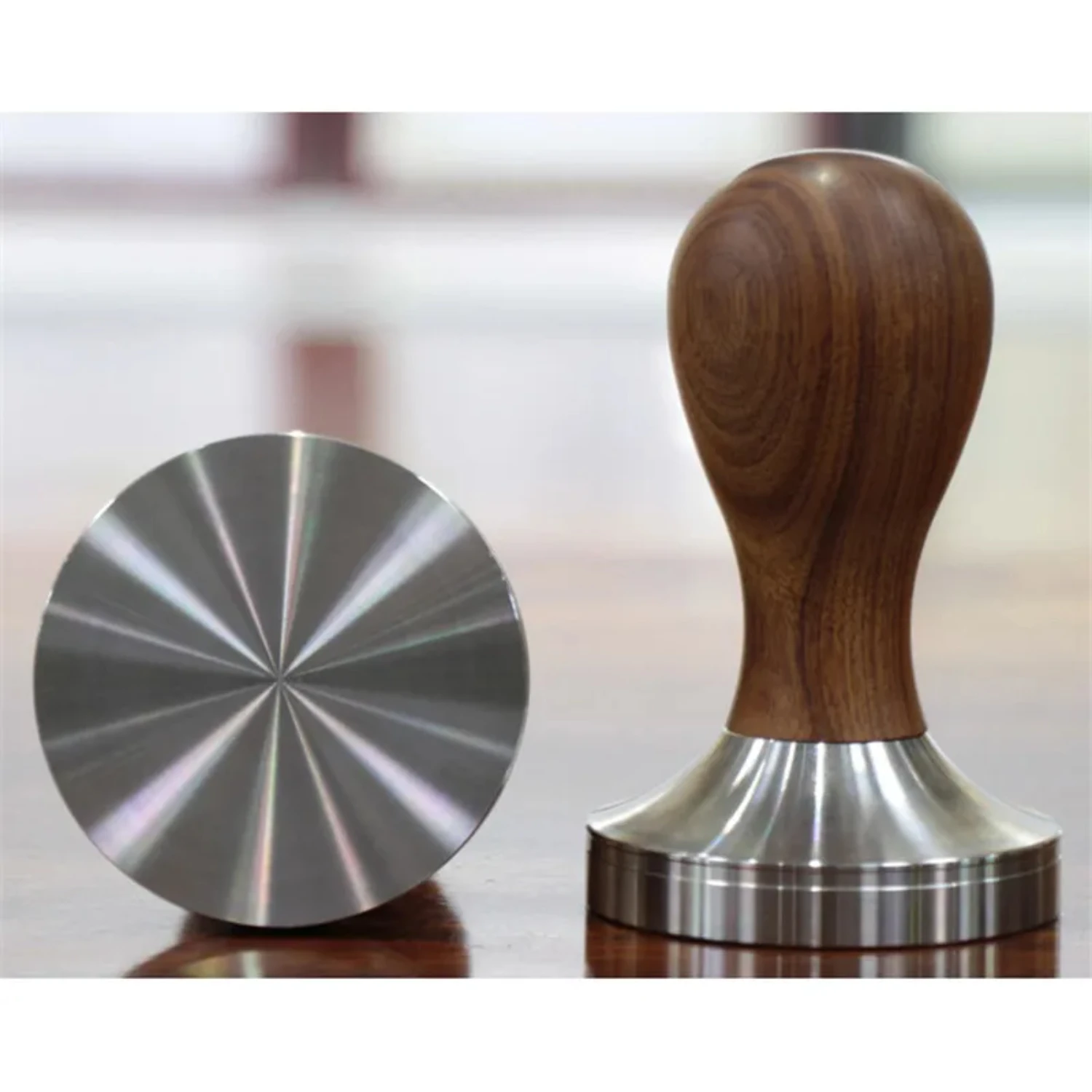 New Stainless Steel 57.5mm 58mm Wooden Handle Coffee Tamper Barista Espresso Tamper Coffee Bean