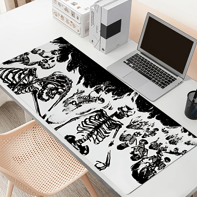 

Large Gaming Mouse Pad & Desk Mat with Gothic Skull Design - Non-Slip Rubber Base, Natural Rubber Suitable for Computer Keyboard