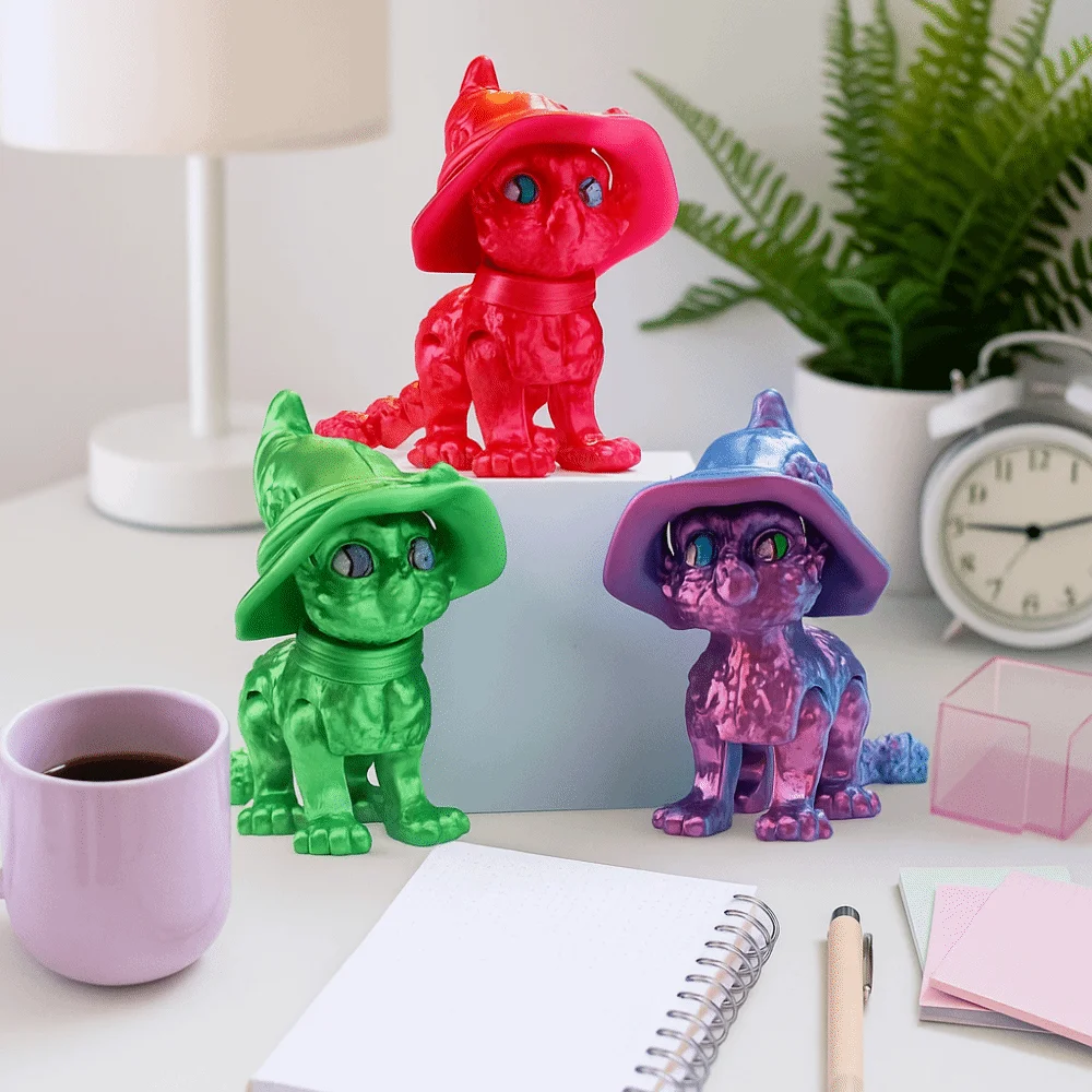 Big Eyes 3D Printed Cat Model Plastic Material Realistic Design Articulated Cats Doll Cute Style 3D Printing Technology