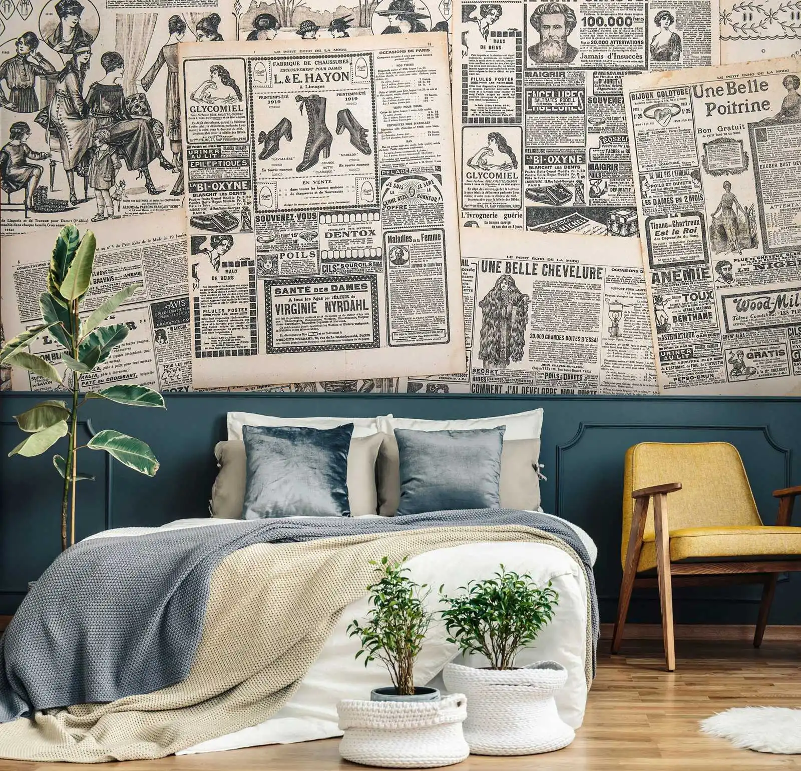 

Винтажная газета, настенная роспись, традиционные флизелиновые обои для украшения гостиной/настенное искусство, непастая настенная роспись. ПВХ бесплатно