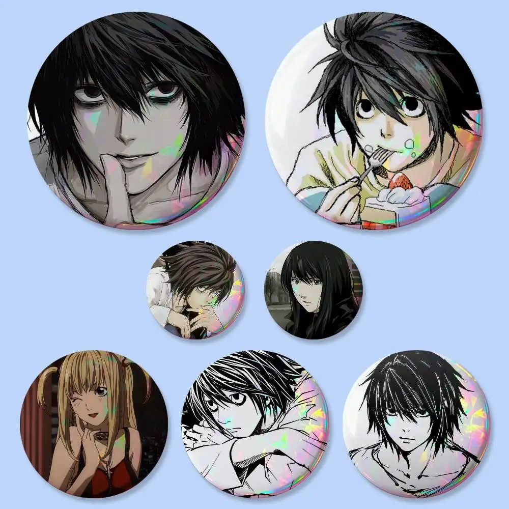 1pc Anime Death Note Badges Button Round Creative Pin Brooch Badge Bag Decor Accessories Fans Collect Friends Gifts