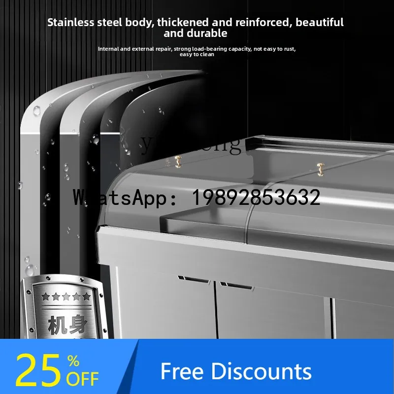 

three-layer ladder ice platform seafood fruit fishing display cabinet refrigerator refrigerated frozen fresh-keeping freezer