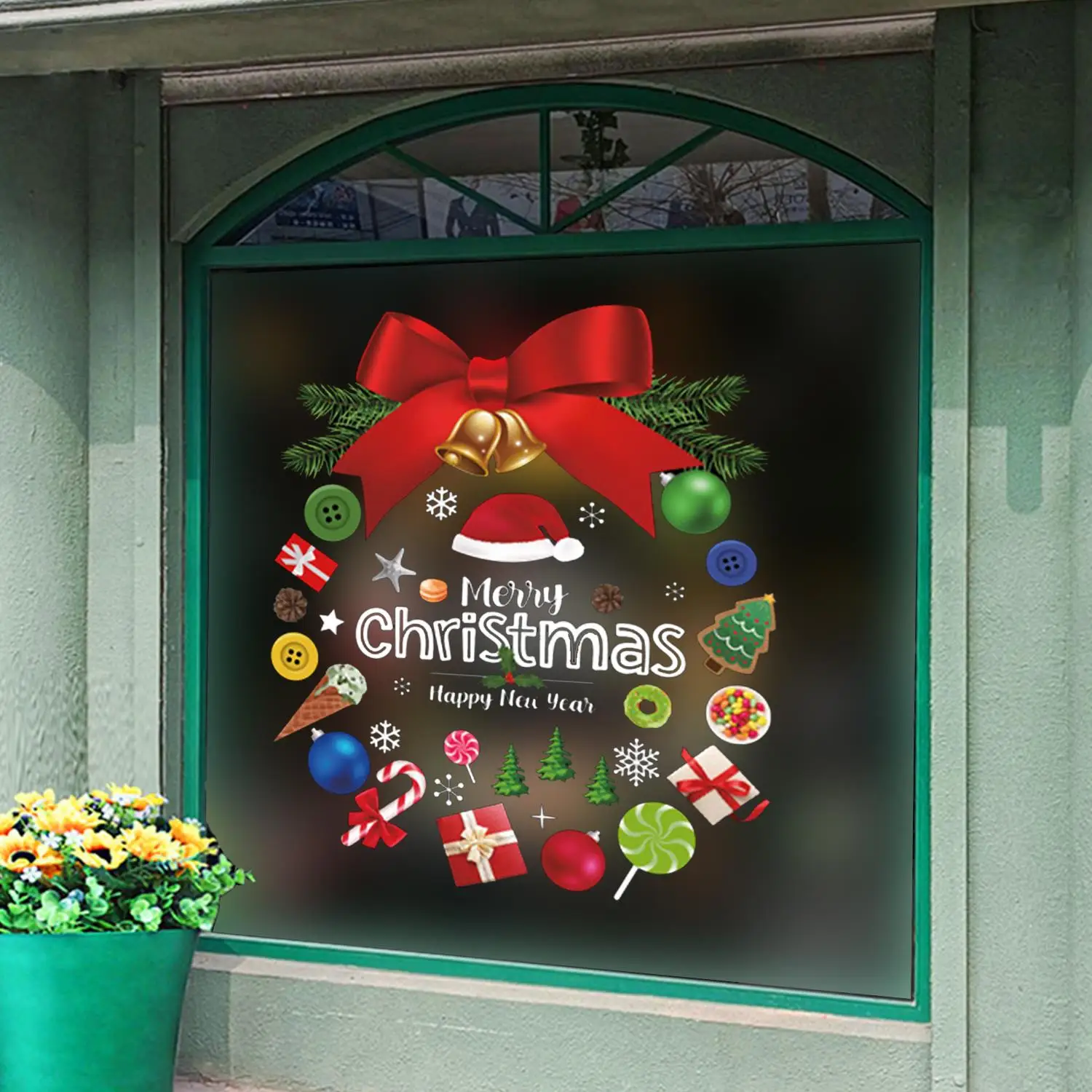 

2026 Removable Wall Decals Christmas Window Stickers Merry Christmas Decoration Self Adhesive Stickers for Home