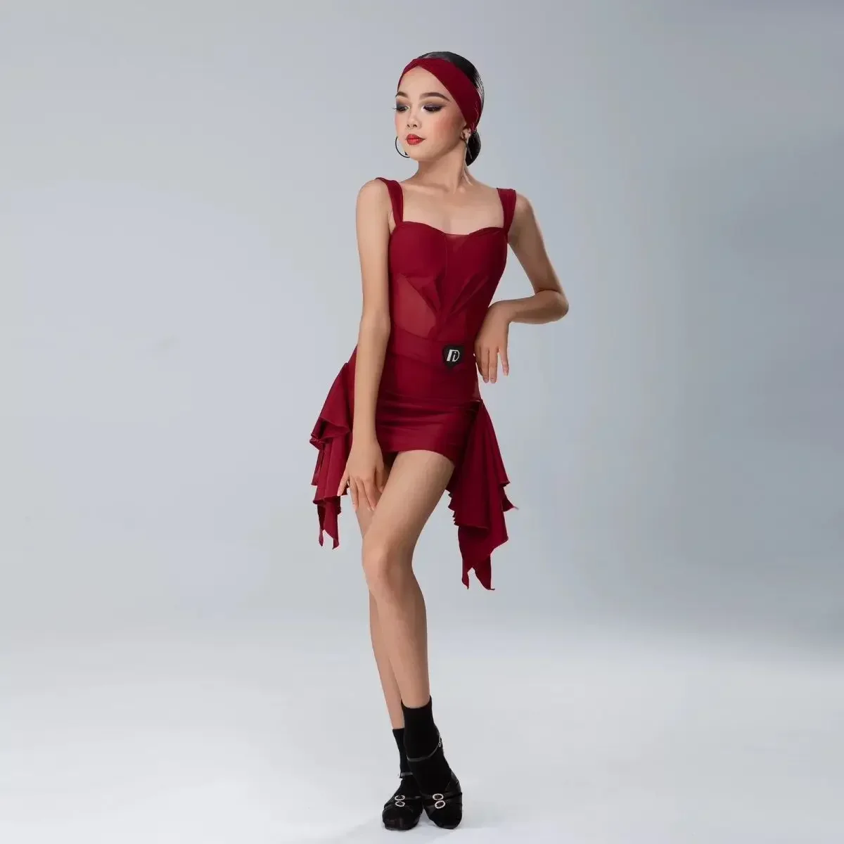 مجموعة الرقص اللاتيني فستان احترافي للفتيات ملابس الرقص اللاتينية الحمراء للأطفال أزياء الرقص اللاتينية سامبا تشاتشا السالسا