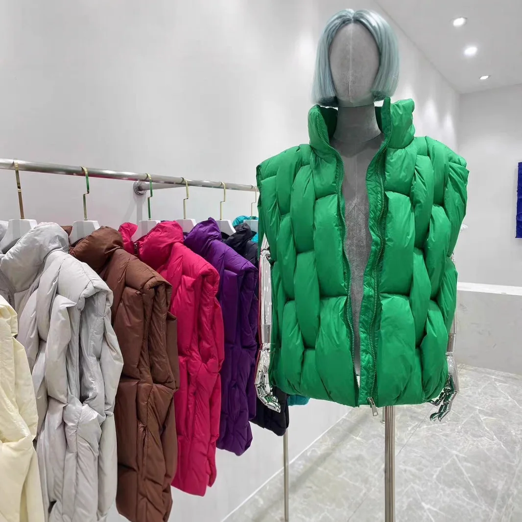 2026 Autumn and Winter New Women's Down Vest Windproof Woven Vest