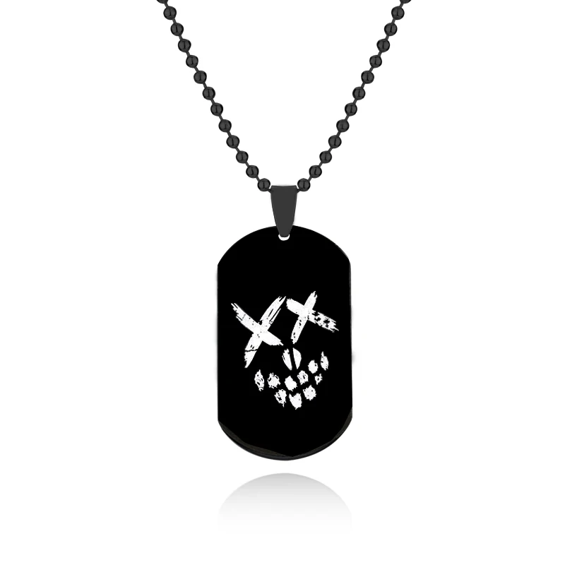 The Smile Clown Black Pendant Necklace Stainless Steel Chain Punk Fashion Jewelry