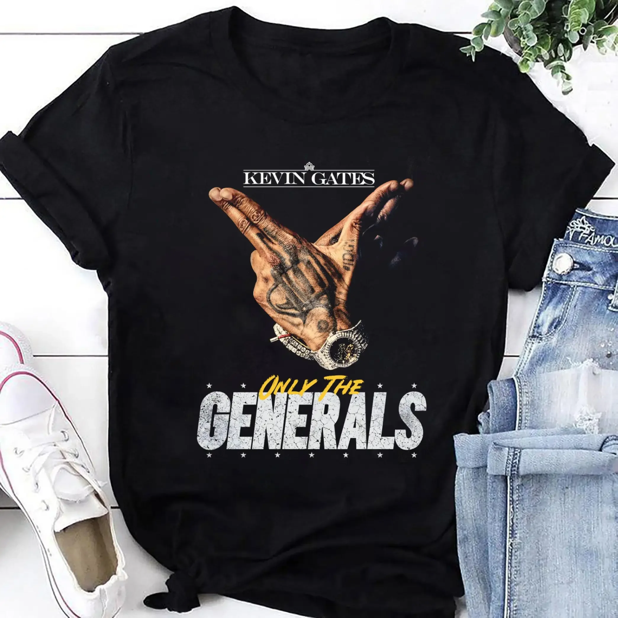 Only The Generals Tour 2023 Kevin Gates T Shirt Merch Rapper Fan GifT