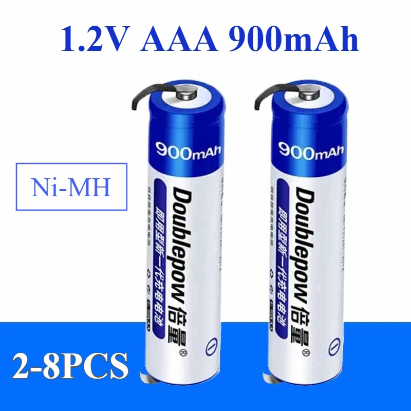 1.2V AAA 900mAh Ni-MH Rechargeable Batteries for Flashlight Philips Electric Shaver Toothbrush Razor Toy Mouse with Welding Tabs