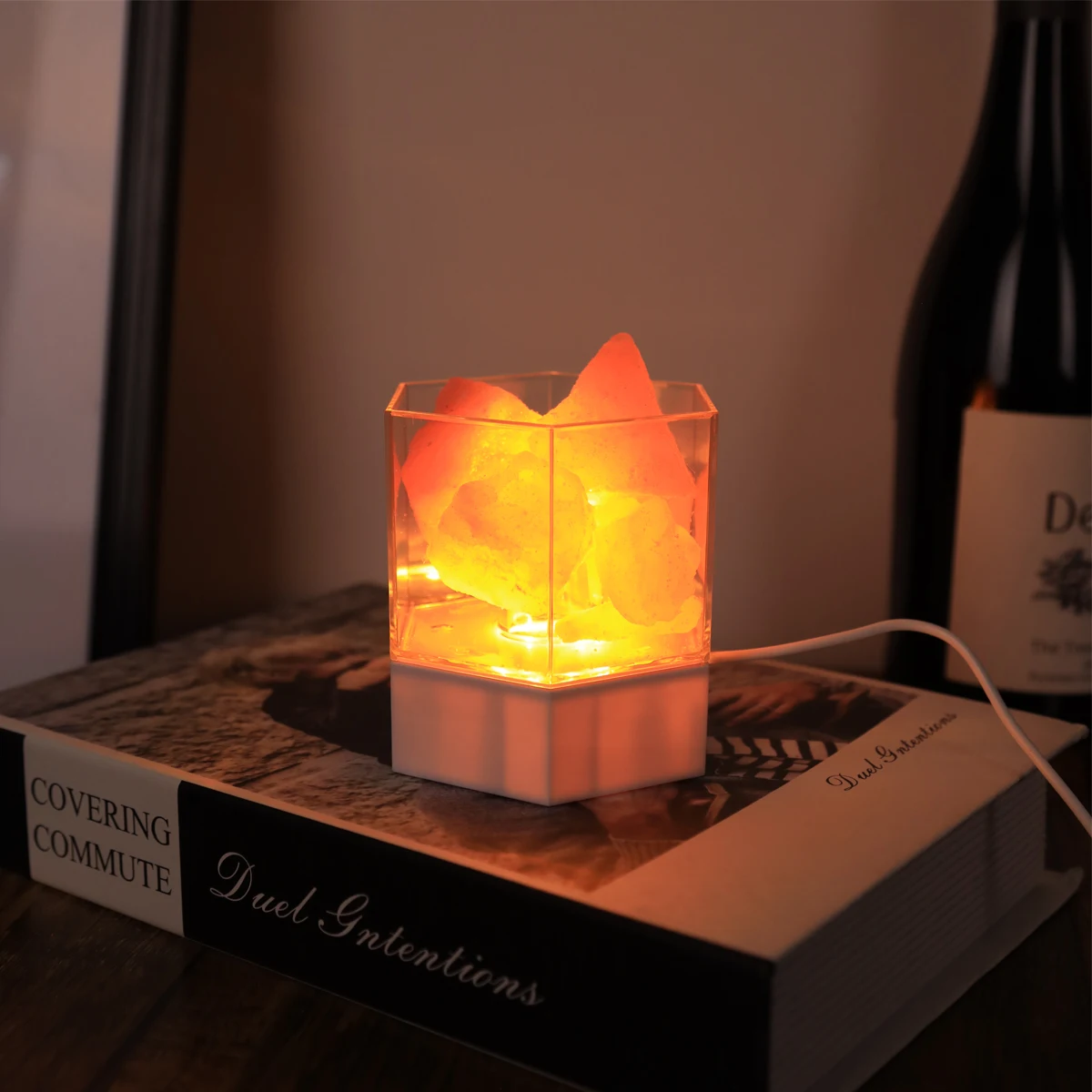 USB Natural Himalayan Salt Light Bedroom Cafe Bar Birthday Christmas Party Decoration Led Lava Atmosphere Night Light Gift Light