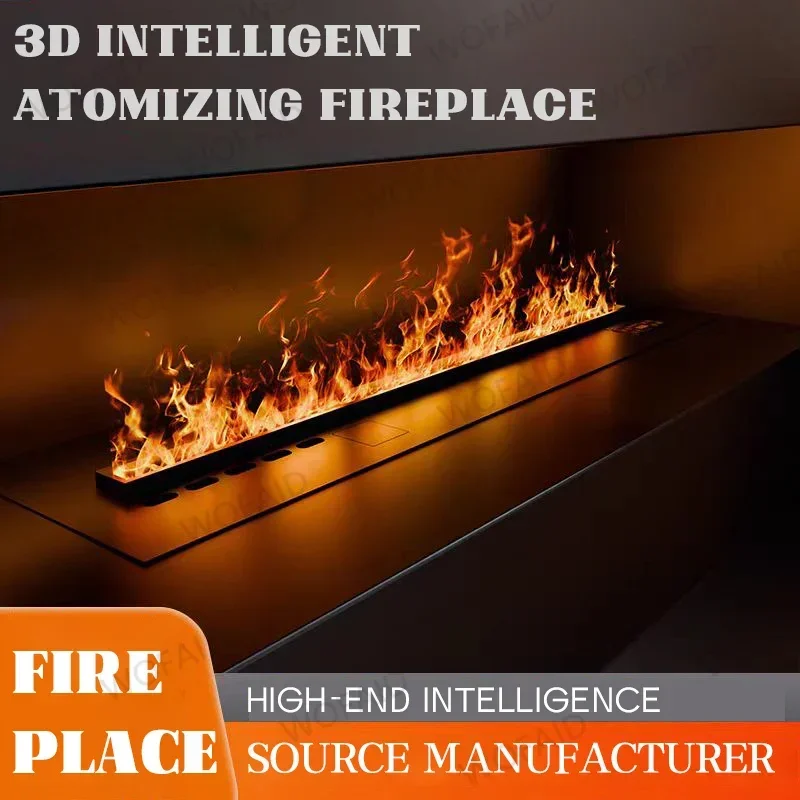 Electric Fireplace 3D Water Vapor Fireplace Recessed Realistic Atomized Flame Water TUYA Control Electric Steam Fireplace Stove