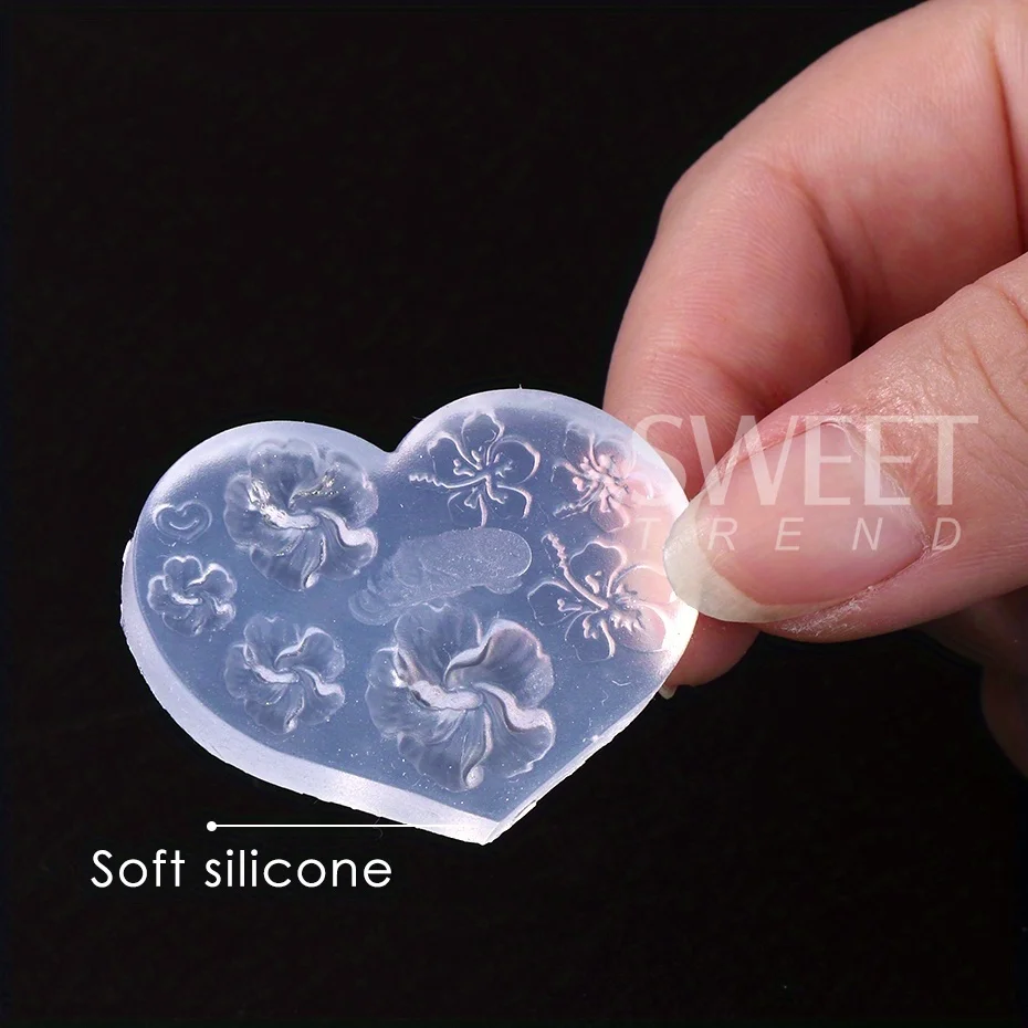 Mini moldes de silicona 3D para decoración de uñas, letras ABC, flores de pétalos grandes, herramientas de tallado acrílico 2