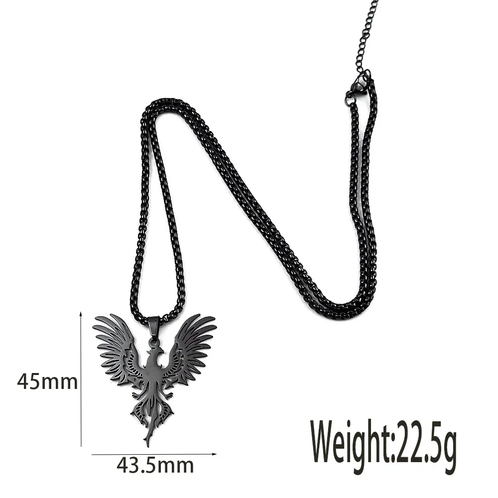 Trendy Phoenix Pendant Necklace for Women Girls Stainless Steel Gold Color Neck Chain Choker Lucky Bird Jewelry Gift