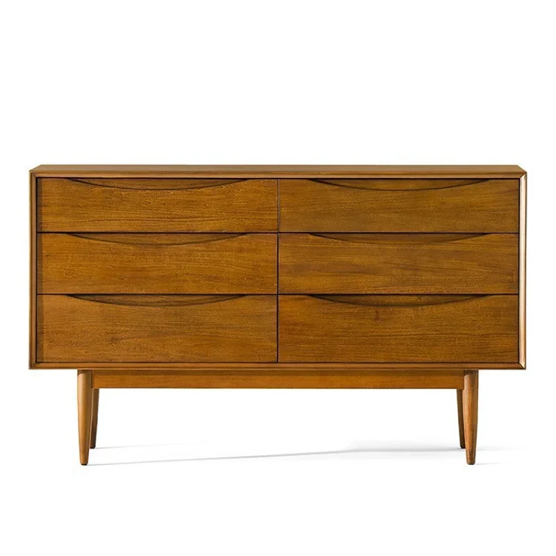 

American all solid wood living room dining side cabinet locker entry light luxury simple medieval