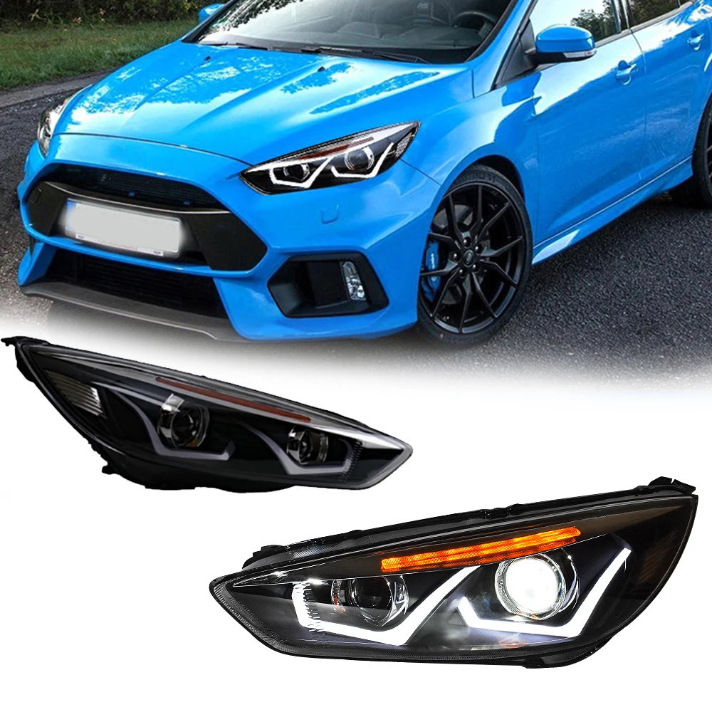 

Стайлинговые светодиодные фары для FORD FOCUS 15-18, новый стиль, полностью светодиодные DRL, автомобильные фары в сборе, сигнальные автоаксессуары, модифицированная лампа