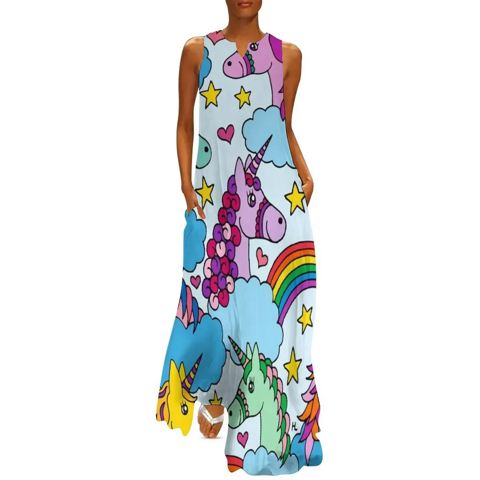 

Unicorns and Rainbows || Magical Unicorn || Kids Long Dress Bride dresses Dress