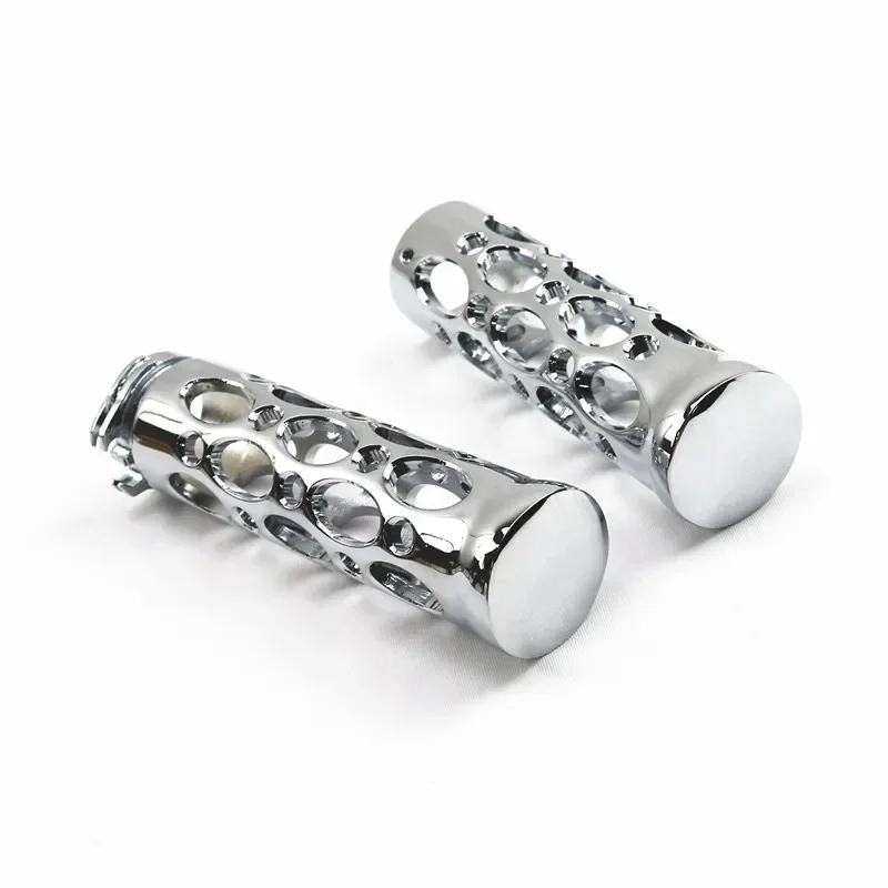 

1" Chrome Oval Holes Hand Grips for Harley Honda Kawasaki Suzuki Yamaha Thriumph