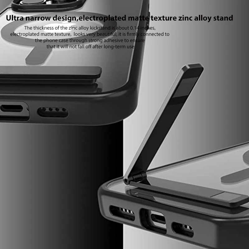 UYUXIO Magnetische Handyhülle mit Ständer, transparente schwarze Schutzhülle mit Halterung für iPhone 17 Pro Max 16 15 14 13 12 Mini