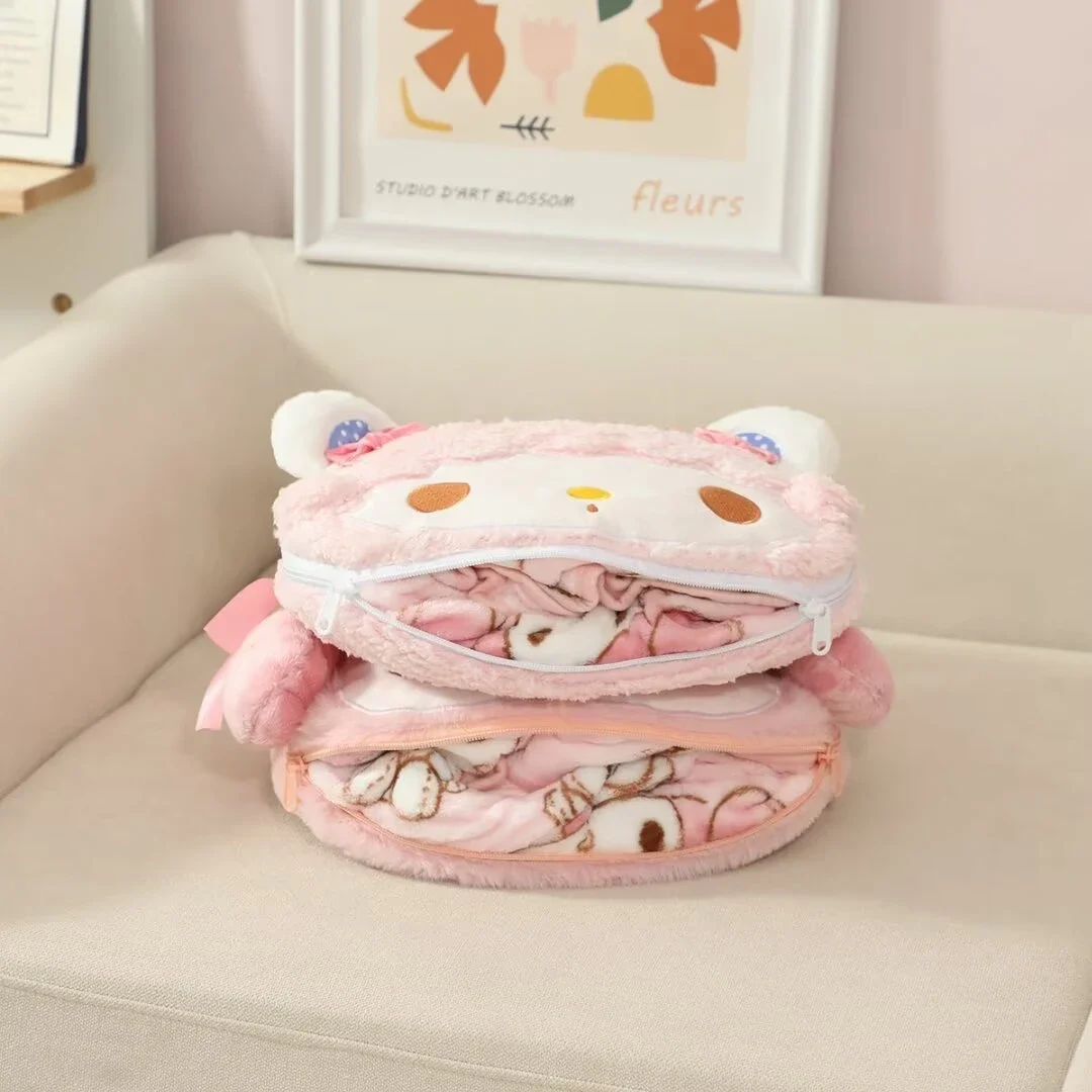 Sanrio Portable Travel Blanket My Melody Sweet Piano Kawaii Blanket Airplane Office Cartoon Nap Blanket Girl Child Gifts