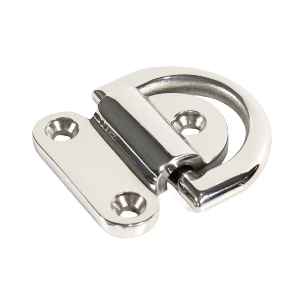 Marine Folding Pad Eye - 4 Pack Stainless Steel D Ring Anchor