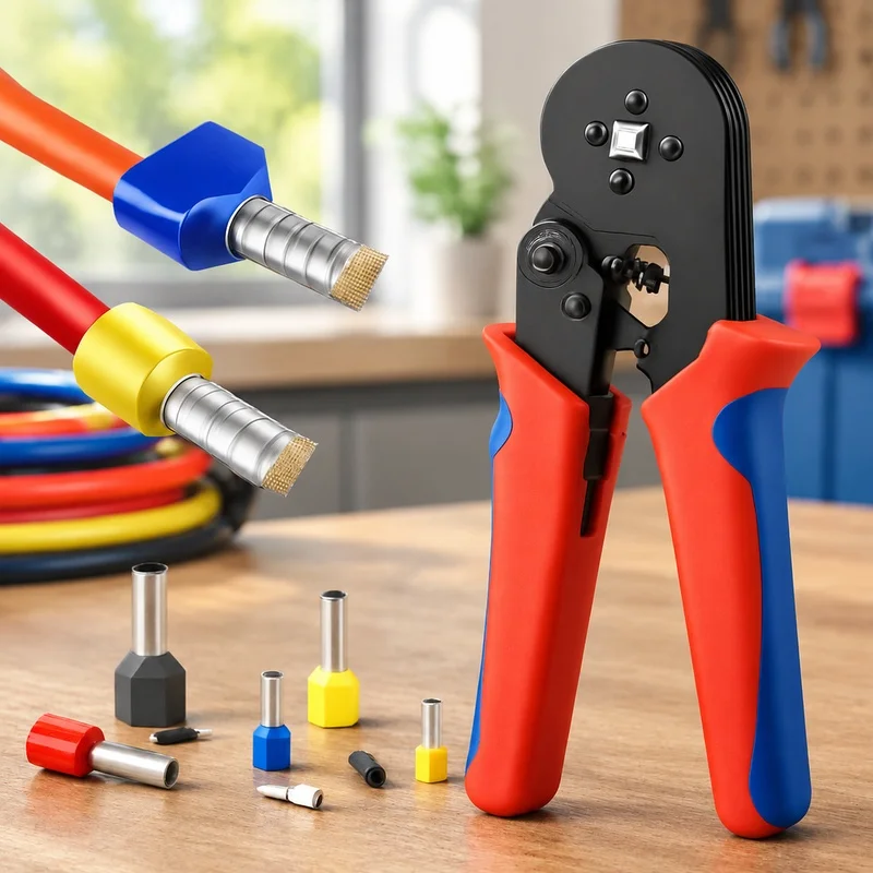 Comprehensive Wire Crimping Set for 0.25-10mm Ferrules and Tubular Terminals, Suitable for 23-7AWG Electrical Wiring
