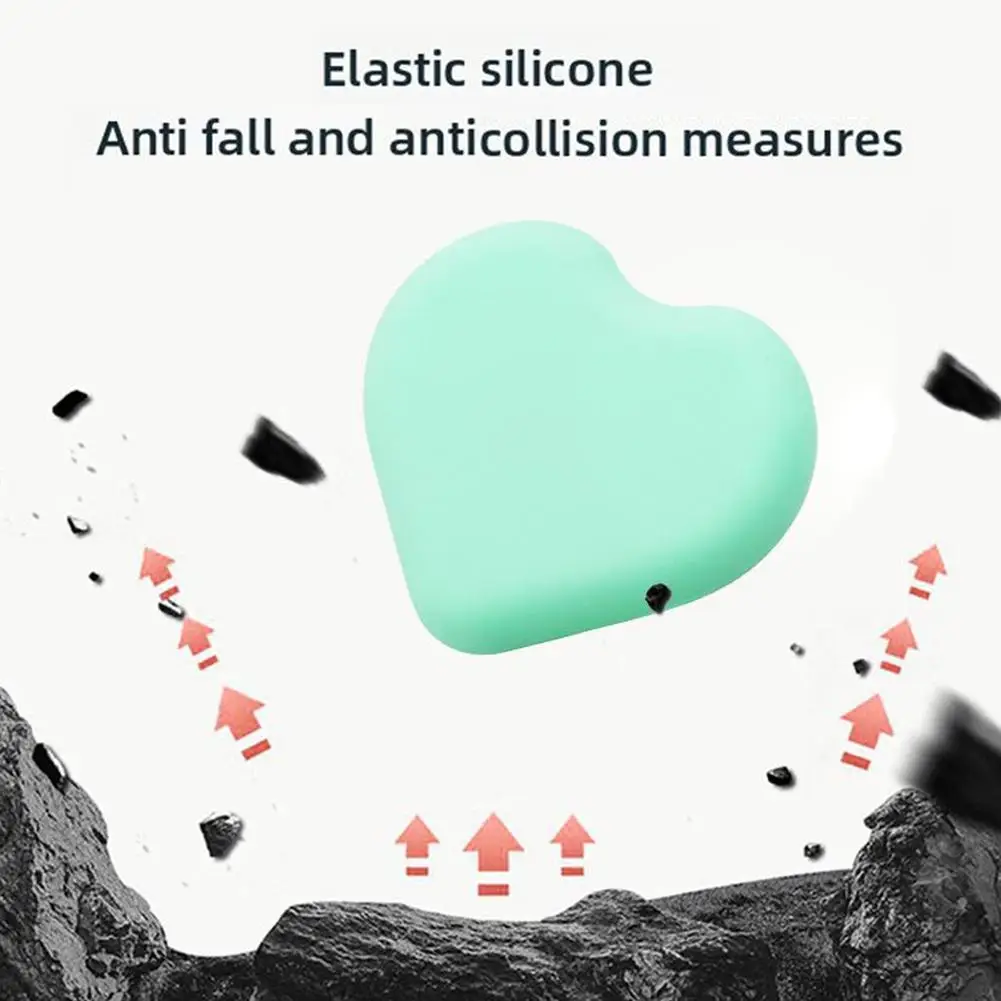 Silicone Case for airtag Invisible Pin Love Heart Protective Cover Shell Anti-scratch Anti-lost Device Buckle Cover