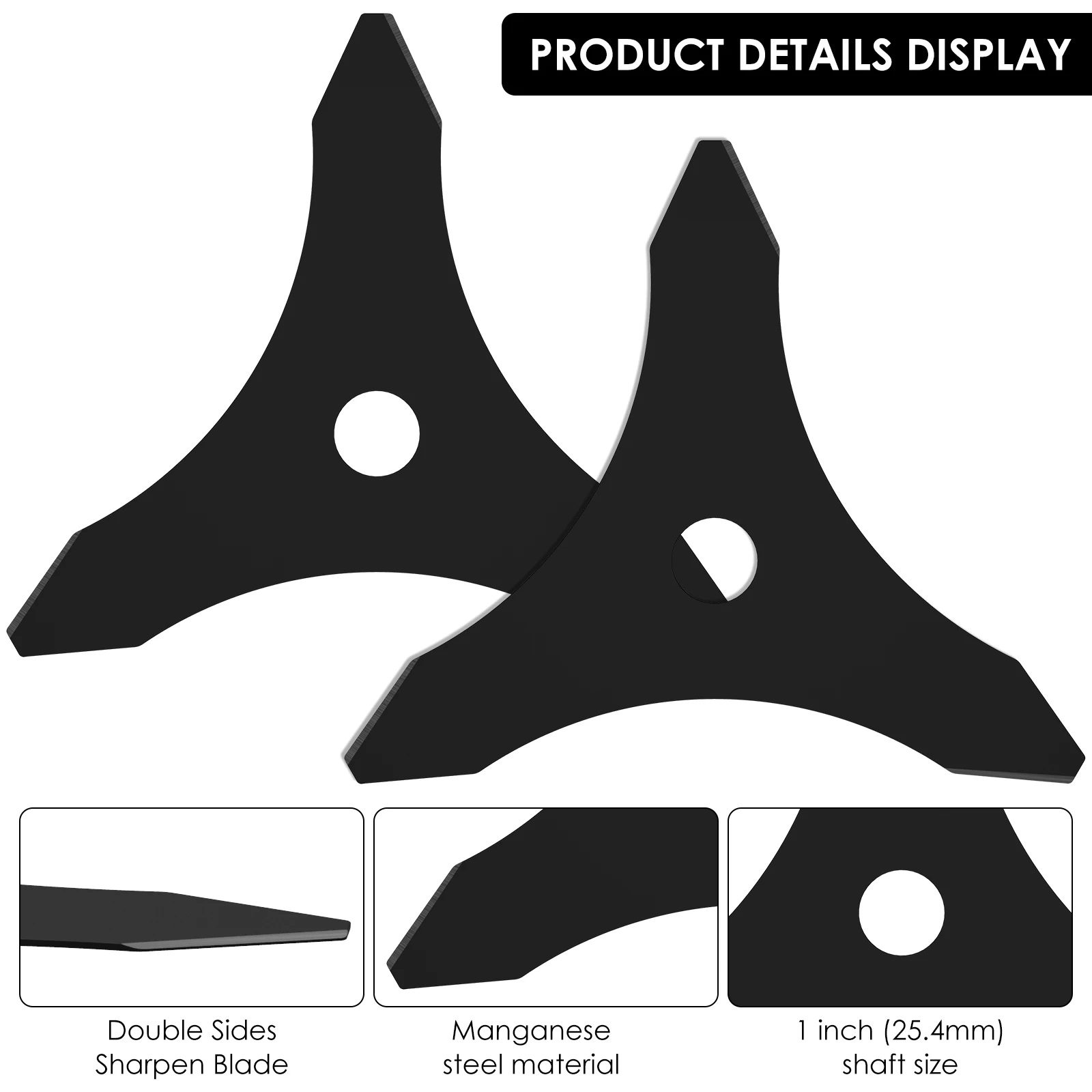 Lame per decespugliatore con attacco per adattatore per lama in carbonio per tagliaerba in acciaio per tagliaerba da 20 mm o 25,4 mm per tosaerba