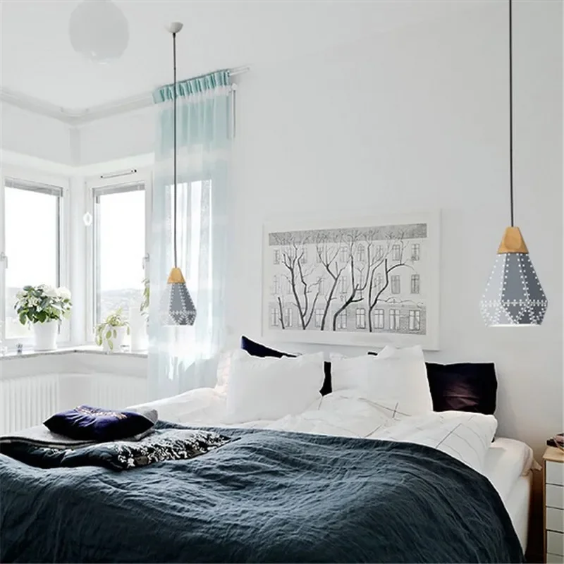 Postmodern minimalist color chandeliers bars cafes restaurants living room Nordic creative iron Chandelier free shipping image 3