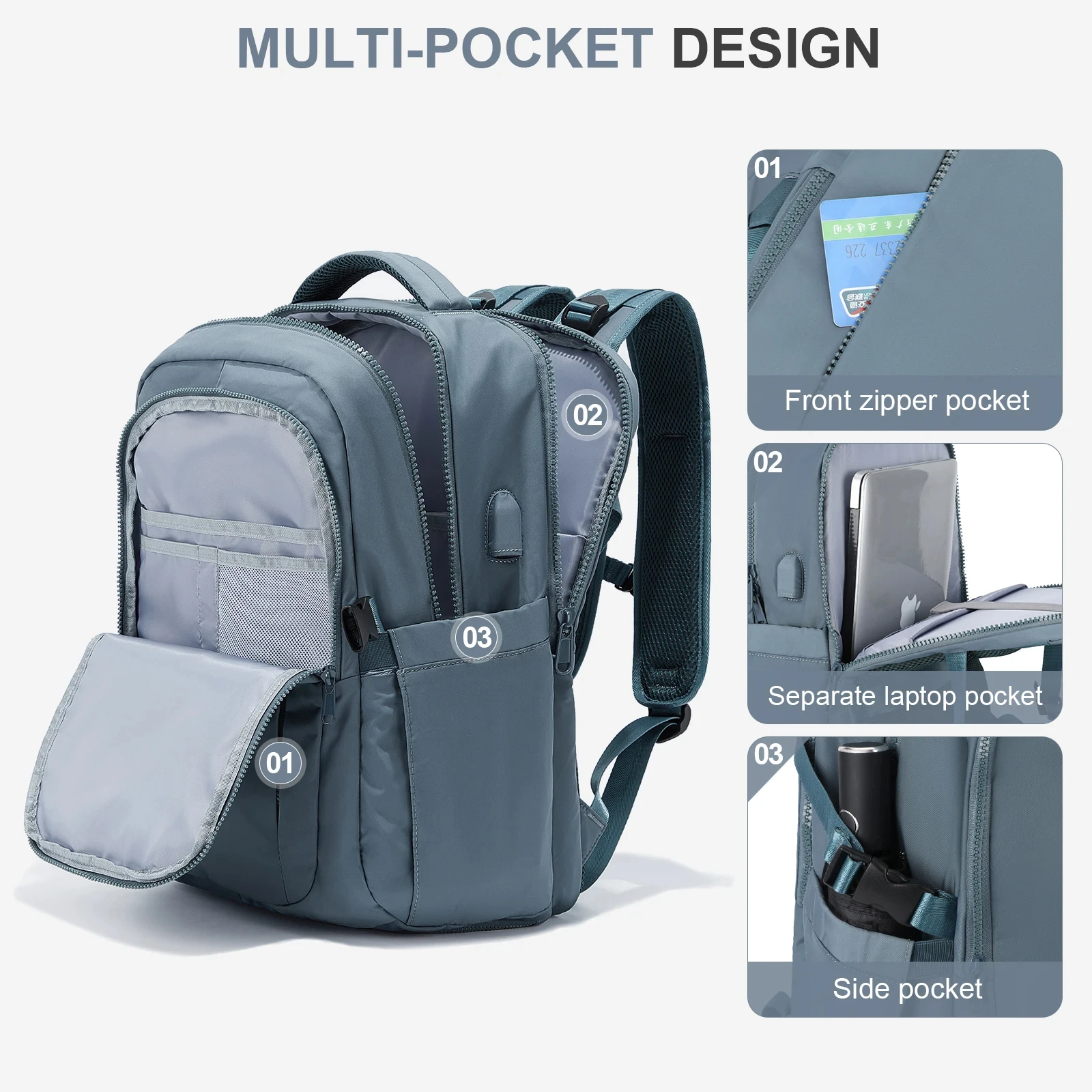 Travel backpack, lightweight, large capacity, short distance business travel luggage, college student computer backpack, backpac